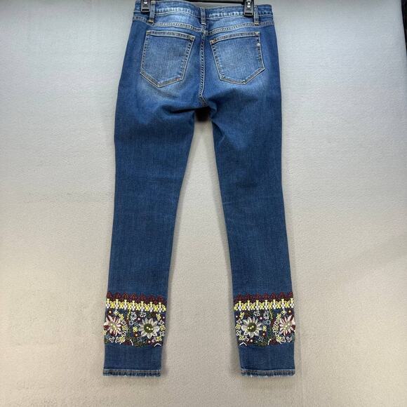 Miss Me Women's Ankle Skinny Size 27 (4)  Medium Denim Wash Embroidered Ankles - Picture 7 of 12